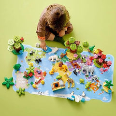 LEGO DUPLO Wild Animals of the World Toy with 22 Animal Figures, Sounds and World Map Playmat, Educational Gifts for Toddlers, Kids, Girls & Boys Aged 2-5 Year Old 10975