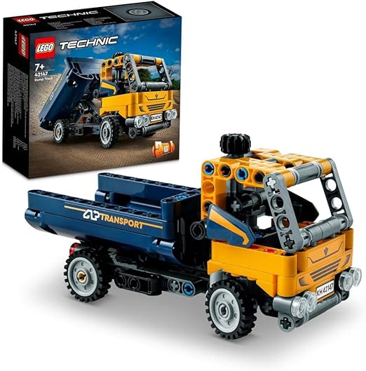 LEGO 42147 Technic Dump Truck Toy 2in1 Set, Construction Vehicle Model to Excavator Digger, Engineering Toys, Gift for Boys and Girls Aged 7 Plus