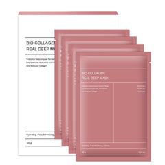 Bio-Collagen Real Deep Mask, Hydrating Overnight Hydrogel Mask, Pore Minimizing, Elasticity Improvement, Travel Essentials 34g, For All Skin Types (4Pack)