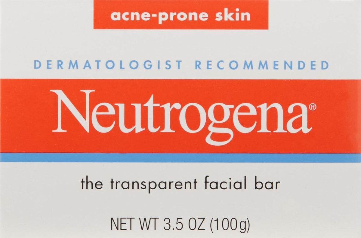 Neutrogena Facial Cleansing Bar Treatment for Acne-Prone Skin, Non-Medicated & Glycerin-Rich Hypoallergenic Formula with No Detergents or Dyes, 3.5 oz (Pack of 2)