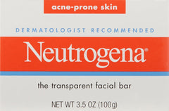 Neutrogena Facial Cleansing Bar Treatment for Acne-Prone Skin, Non-Medicated & Glycerin-Rich Hypoallergenic Formula with No Detergents or Dyes, 3.5 oz (Pack of 2)