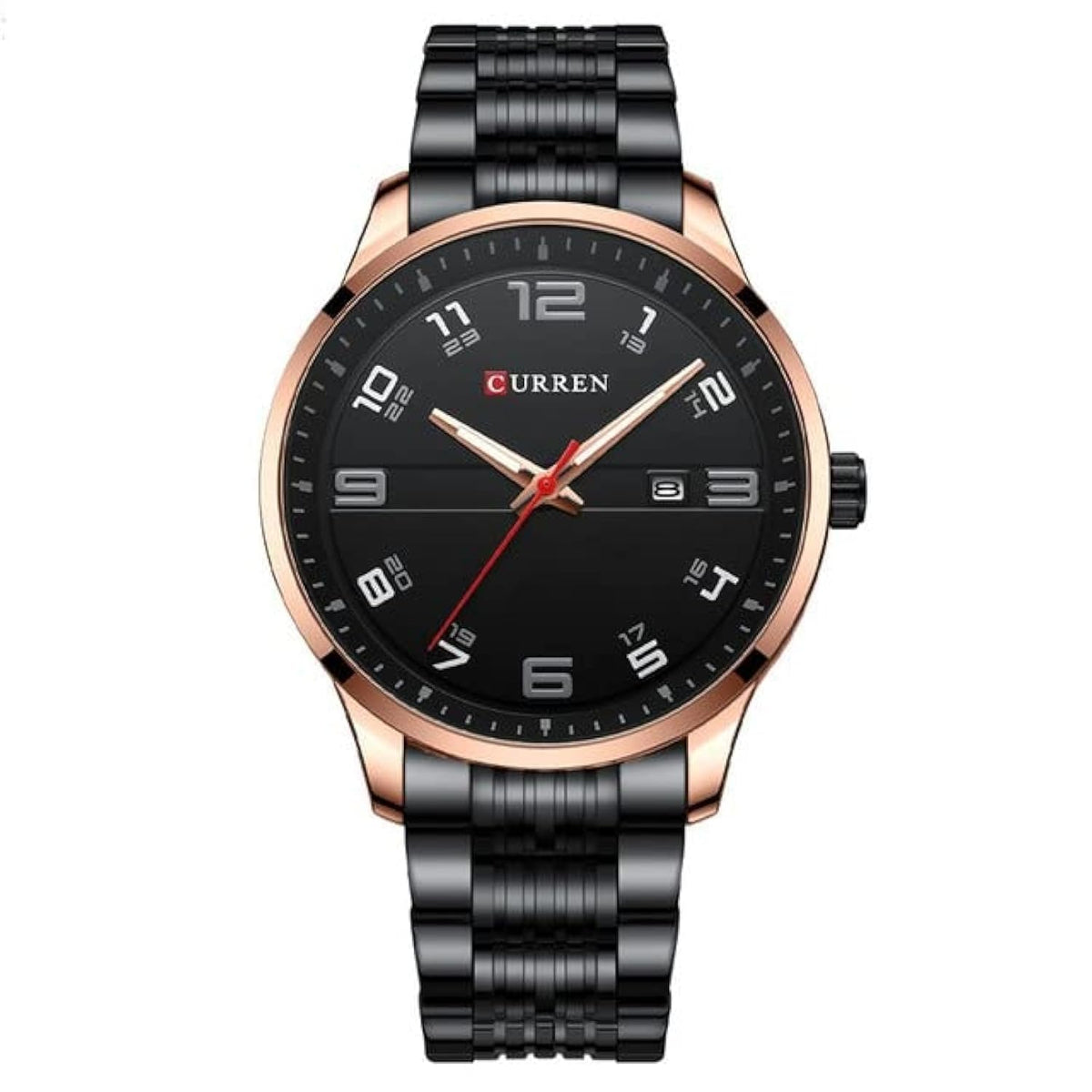 CURREN Fashion Design Stainless Steel Quartz Watches Casual Simple Wrist Watch Men Luminous Wrist Watch 8411 - BLACK