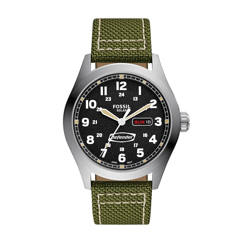 Fossil Defender Solar-Powered Olive Nylon Watch - FS5977