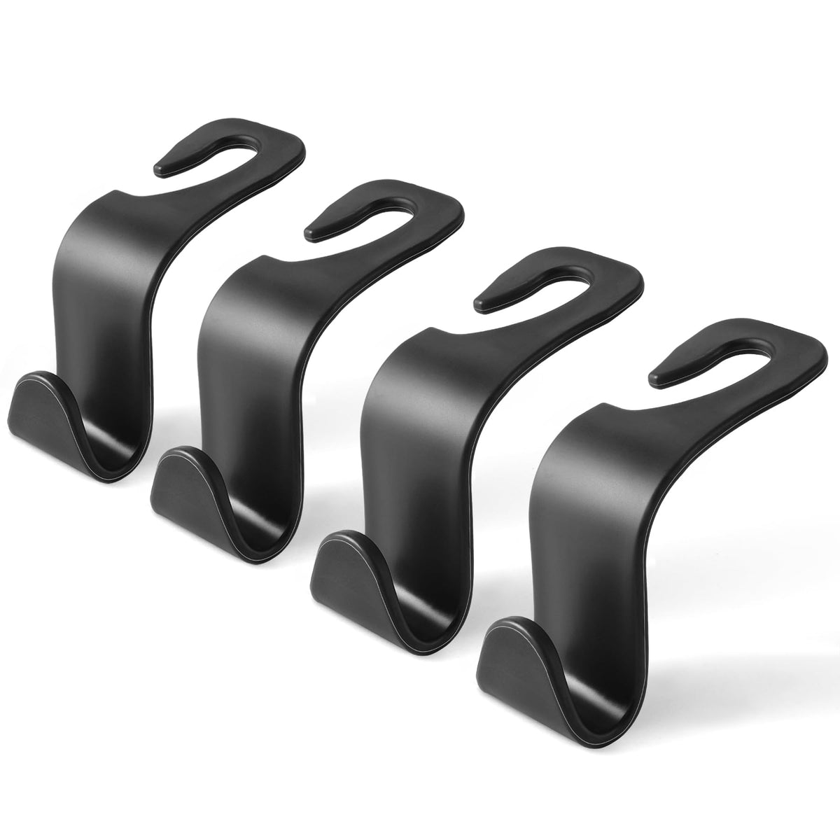 LivTee SHOWAY Car Seat Headrest Hooks, Car Hook Hangers Storage Organizer Interior Accessories for Purse Coats Umbrellas Grocery Bags Handbag, 4-Pack