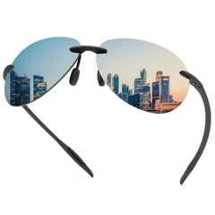Polarized Sunglasses for Men Women Rimless Frame Driving Glasses UV400 Protection Mirror Lens Shades Sport Eyewear Eyeglasses