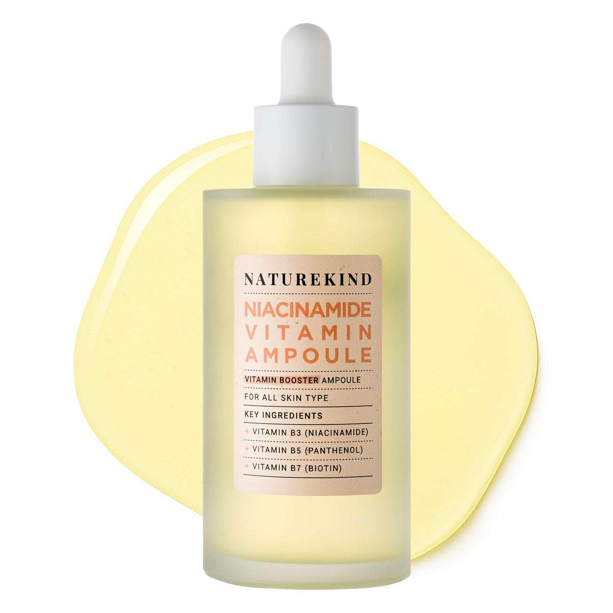 NATUREKIND Niacinamide Vitamin Ampoule – 20,000ppm Vitamin B3 Serum with Panthenol – Helps Improve the Look of Uneven Tone, Dull Skin, and Fine Lines – Korean Skincare, 100ml, 3.38 fl. oz