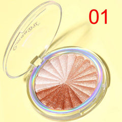 NLLNT 3 Colors Baked Highlighter Palette Makeup Highlight Glow Bronzer Face Contour Powder Illuminator