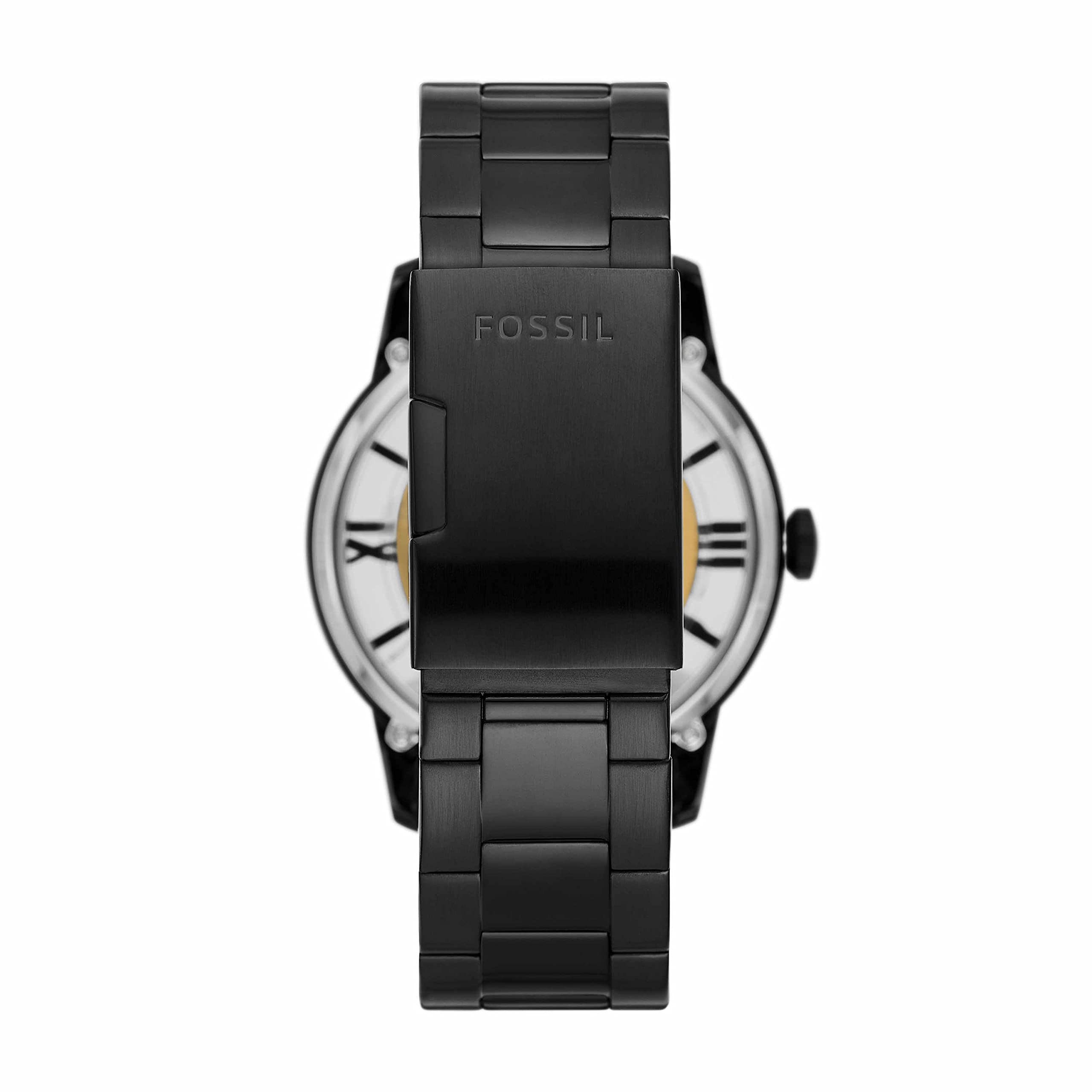 Fossil Men's Townsman Stainless Steel Mechanical Automatic Watch Black_Stailess steel