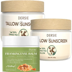 Dersie Natural Care Bundle: Beef Tallow Sunscreen (Pack of 2) + Frankincense Balm