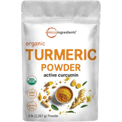 Micro Ingredients Organic Turmeric Powder, 5 Pounds | Rich in Active Curcumin | Pure Turmeric Supplement | Antioxidant Support for Joint & Immune Health | Non-GMO, Vegan Friendly, India Origin