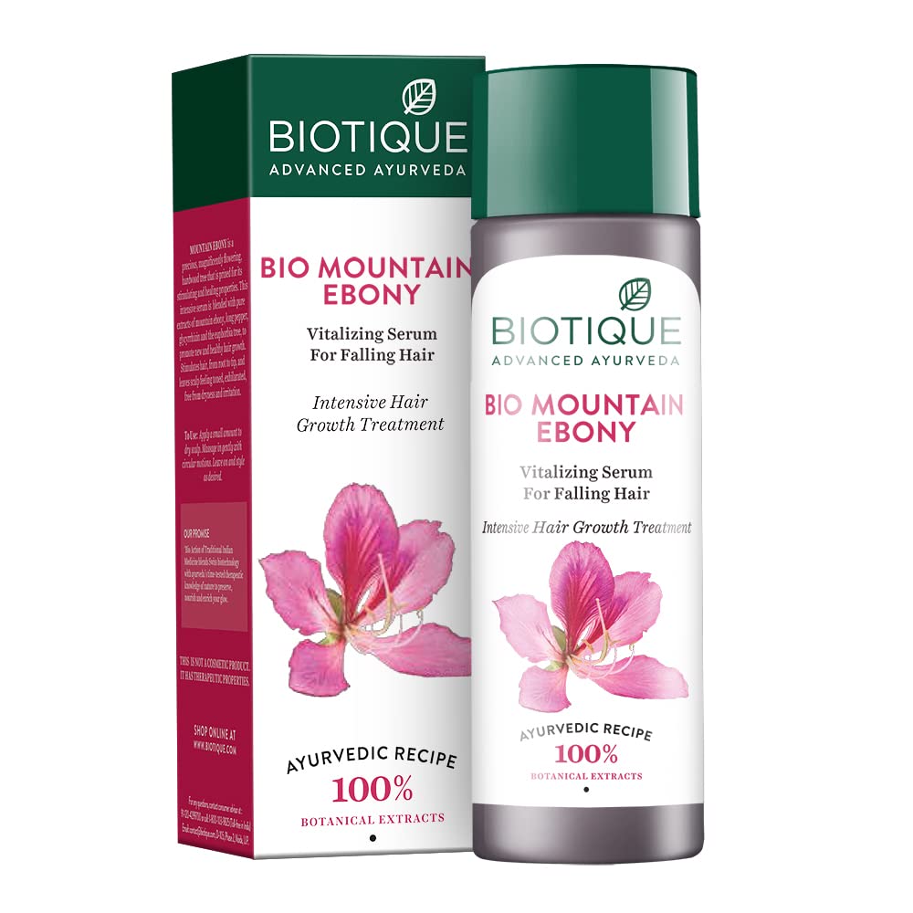 Biotique Bio Mountain Ebony Vitalizing Serum For Falling Hair Intensive Hair Growth Treatment, 120ML, Multi