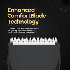 AAMSRAK® Grooming Hair Trimmer | Waterproof, Skin safe | Zero Gapped, Beard Trimmer For Men | Nose, Ear, Body, Balls, Trimmer Cordless, Electric Shaver, Long Battery, Including 2X Guided Combs