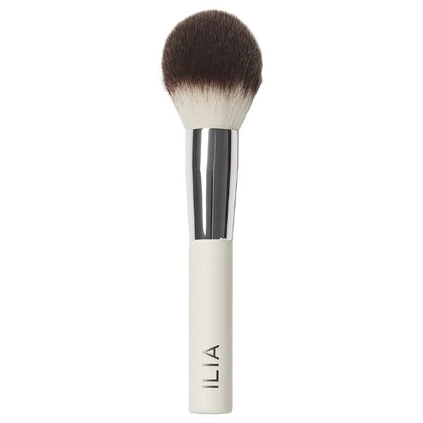 ILIA Finishing Powder Brush Blends Fine Powders, Made with FSC Certified Wood, Aluminum, + Soft, Vegan Bristles Expertly Crafted Non Toxic