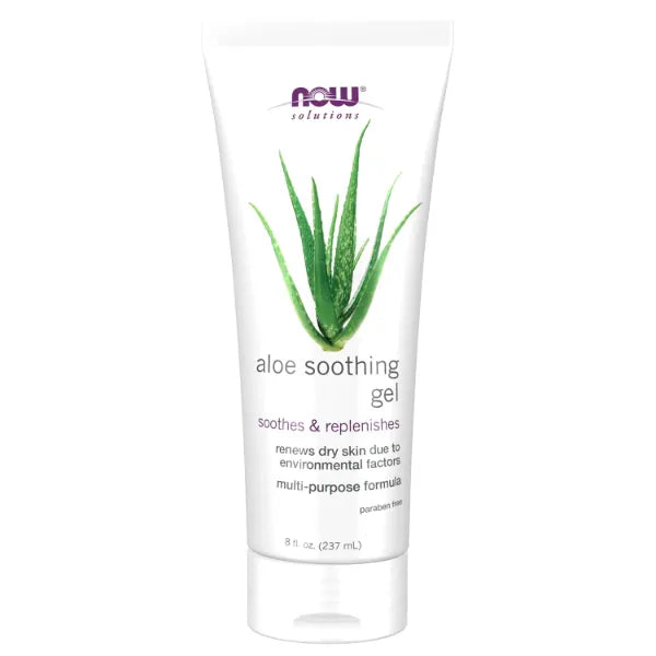 NOW Foods Solutions, Aloe Soothing Gel, Soothing and Replenishing After Sun, Multi-Purpose Formula, 8-Ounce