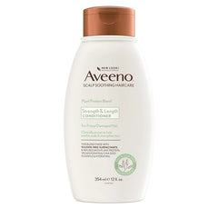 Aveeno Strength & Length Plant Protein Blend Conditioner, Vegan Formula for Strong Healthy Looking Hair, White, Unscented, 12 Fl Oz
