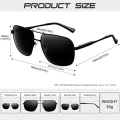 KANASTAL Polarized Sunglasses for Men Women, Large Memory Metal Frame Lightweight Sun Glasses 100% UV400 Protection Shades for Driving
