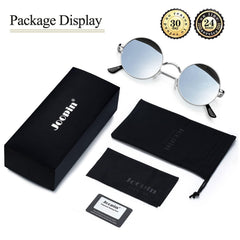 Joopin Round Polarized Sunglasses for Men Women, UV Protection Sun Glasses Small Circle Hippie Lennon Shades Sunglasses