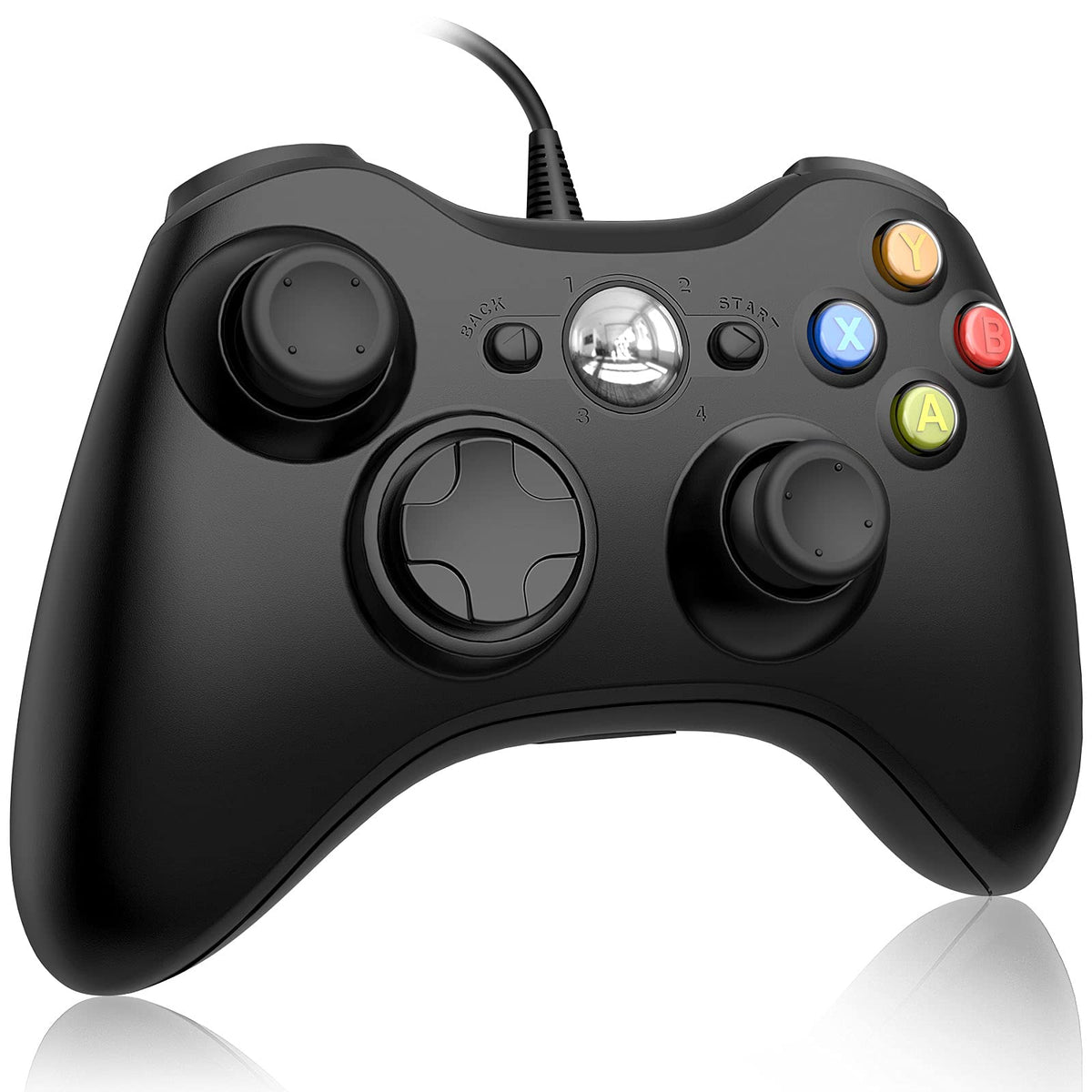 Ainoibo Wired Controller Compatible with Microsoft Xbox 360 and Windows PC (Windows 10/8.1/8/7) Game Controller for Xbox 360 with Dual Vibration and Ergonomic