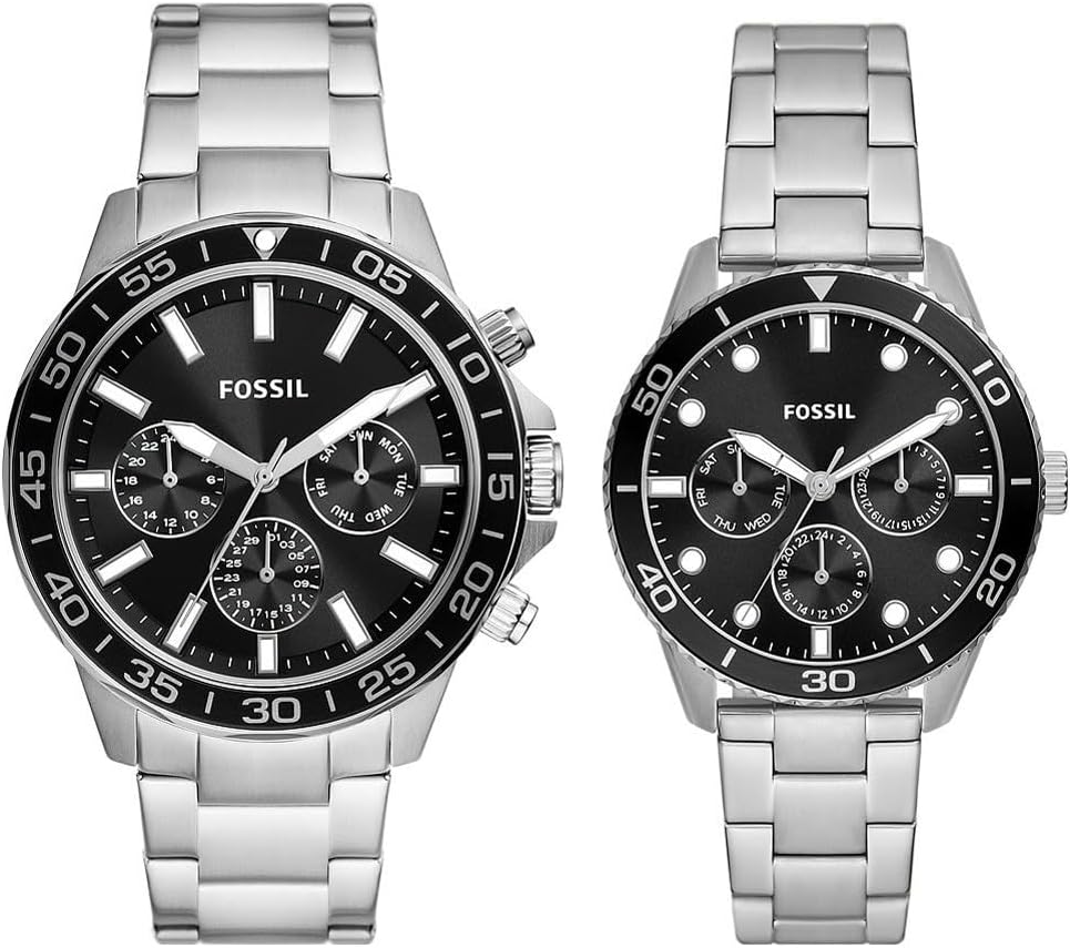 Fossil His and Hers Multifunction Stainless Steel Watch - BQ2753SET