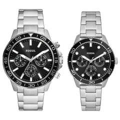 Fossil His and Hers Multifunction Stainless Steel Watch - BQ2753SET