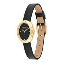 COACH WOMEN'S BLACK DIAL BLACK CALFSKIN STRAP WATCH - 14504421