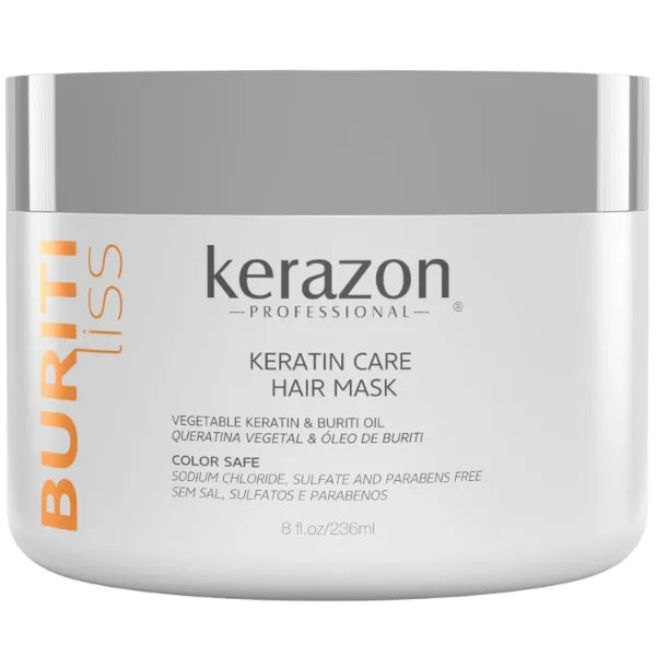 Kerazon Professional Hair Mask Anti Frizz Keratin Care, Moisturizing, Deep Hydration for Dry Damaged Hair Buriti Liss