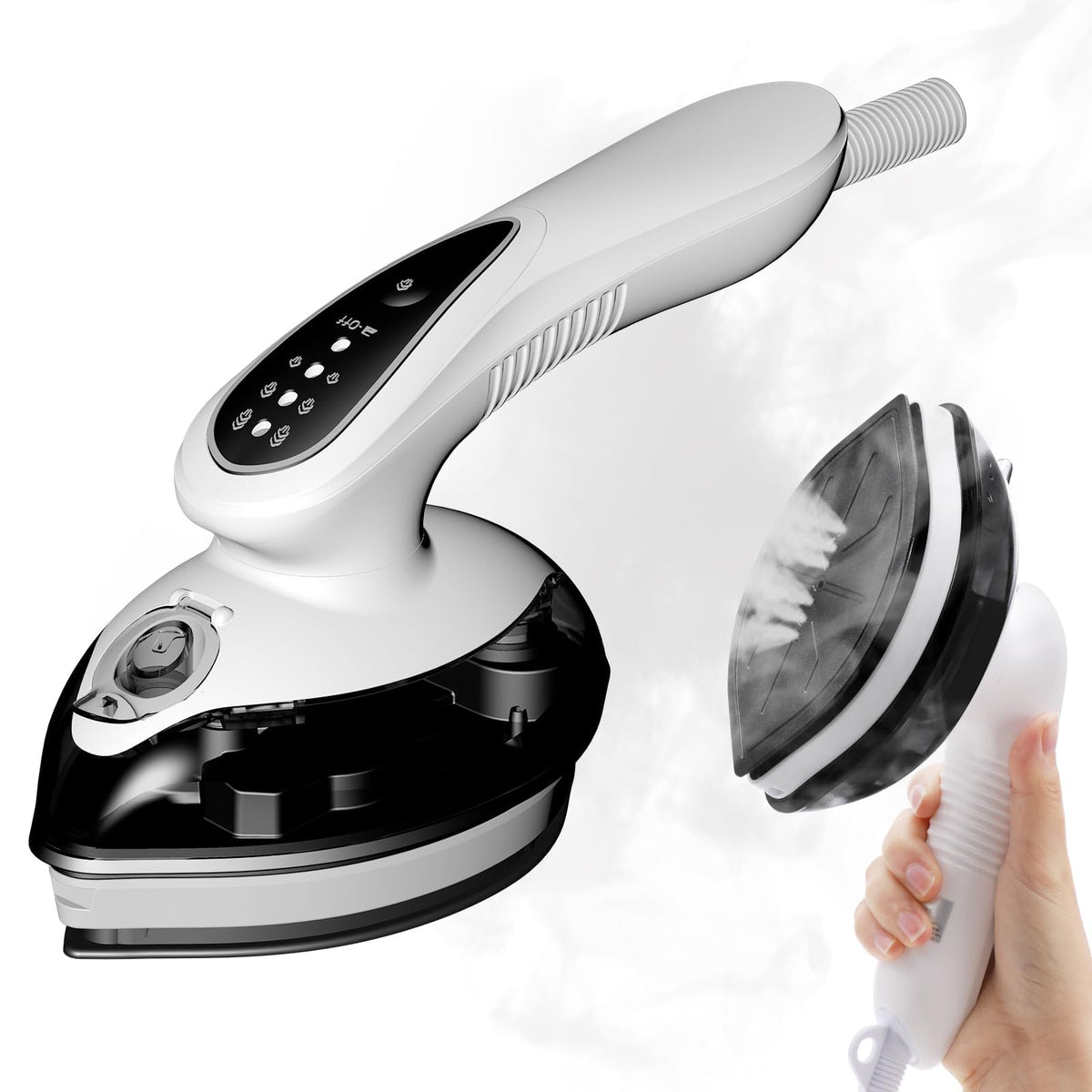 TERRIFI Portable Travel Steamer Iron, Fast Heat Up Handheld Garment Steamer, 3 Modes for Wet and Dry Ironing, 1100W 25s Heat Up Micro Steam Iron, 90° Rotation Anti Drip Clothing Steamer Iron