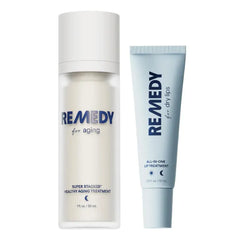Remedy The Must Haves Duo | 2-Piece Essential System | Healthy Aging Treatment & Lip Balm | Retinol, Ceramides, Peptides, Niacinamide | Vegan & Cruelty-Free