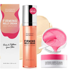 Enaskin Naturals Belly Firming Cream & Caffeine De-puffing Eye Patches with Natural Extracts for Toning & Tightening