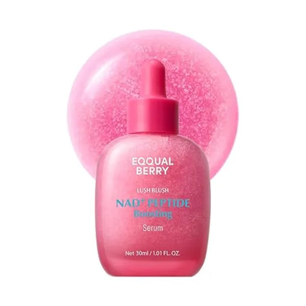 EQQUALBERRY NAD+ Peptide Boosting Smoothie Serum Anti Aging Korean Skin Care with 5 Ceramides & Vegan Collagen, Hydrating Antioxidant Serum for Firmness, Wrinkles & Radiant Glow (1.01oz / 30ml)