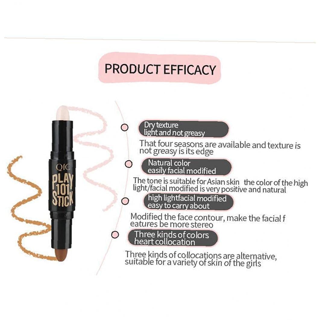 Double Ended Wonder Contouring Pen Bronzer and Highlighter Stick Facial Makeup Contour Concealer Cosmetic for 3D Makeup Effect(1) Suitable for Women of All Ages