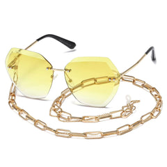 AEVOGUE Sunglasses For Women Oversized Rimless Diamond Cutting Lens Sun Glasses AE0534