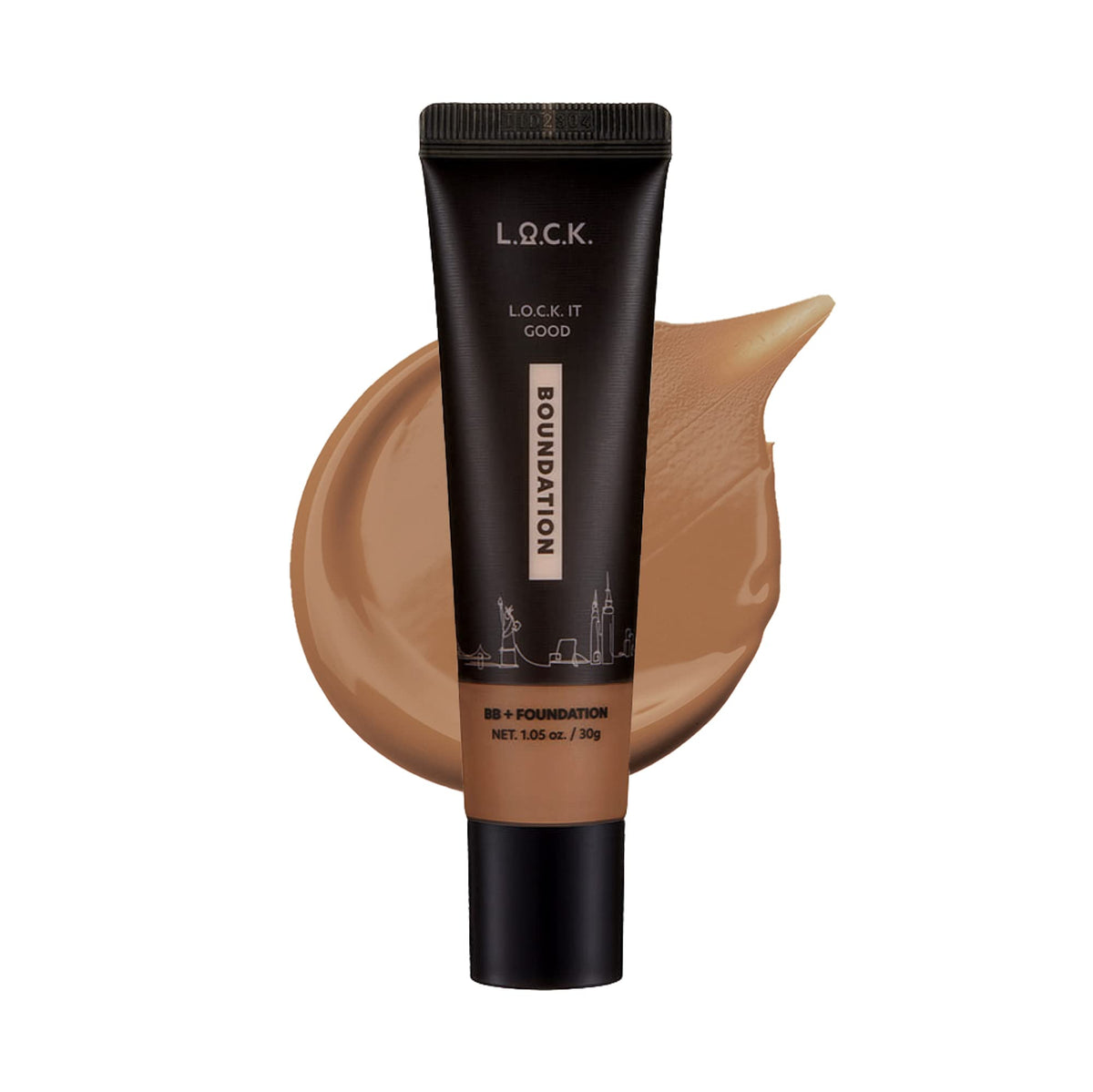 L.O.C.K. Color Good Boundation, 𝗕𝗕 𝗖𝗿𝗲𝗮𝗺 + Foundation [11 𝗗𝗮𝗿𝗸 𝗕𝗲𝗶𝗴𝗲] Medium Coverage, 12 Shades, Net. 1.05 fl.oz. / 30g, (11 Dark Beige.)
