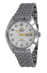 ORIENT RA-AB0E16S Men's 3 Star Stainless Steel Silver Numbers Dial Day Date Automatic Watch