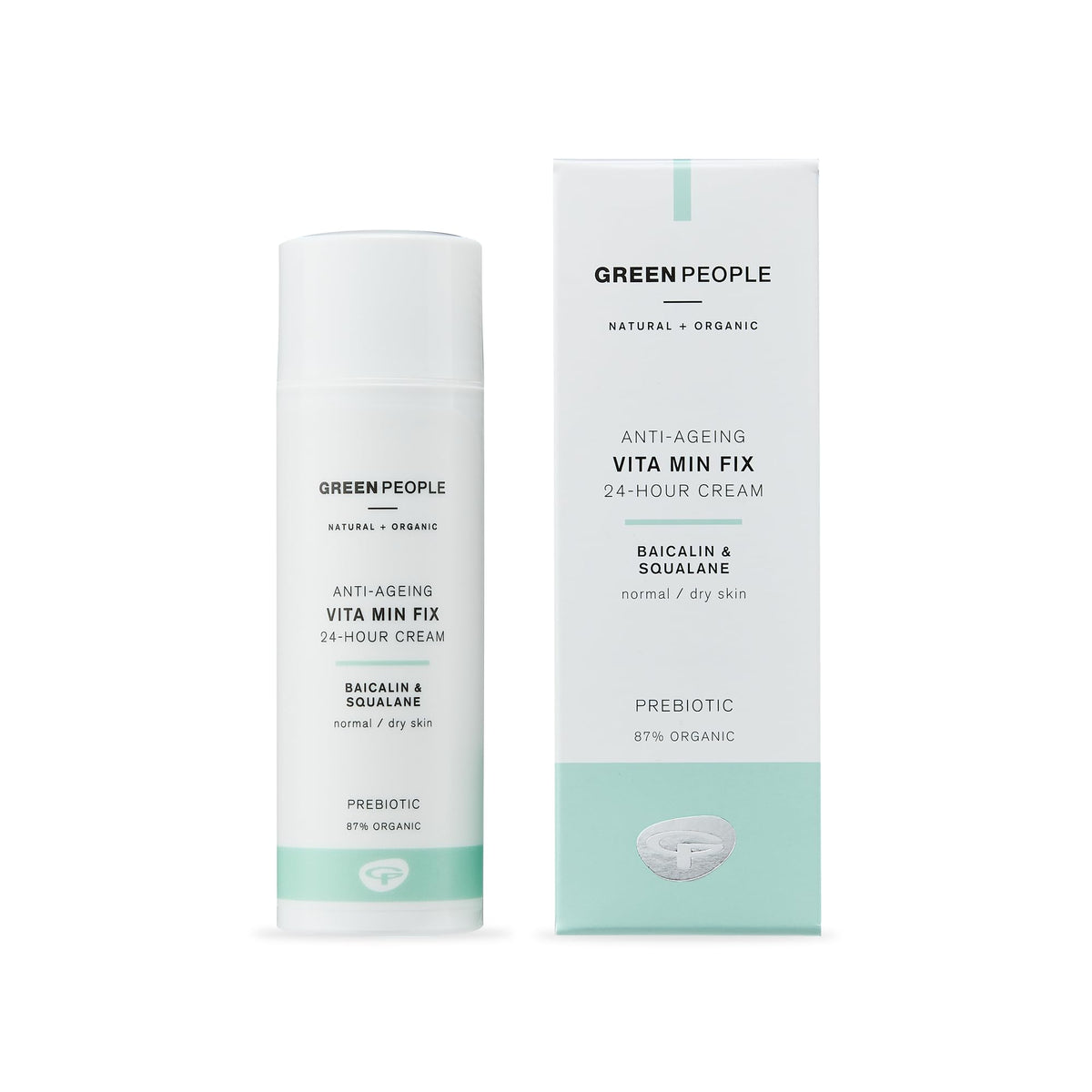 Green People Vita Min Fix Moisturiser 24-Hour Cream With Squalane (Derived from Olives) for Normal & Dry Skin, Paraben & Alcohol Free - Cruelty Free & Vegan, 50ml