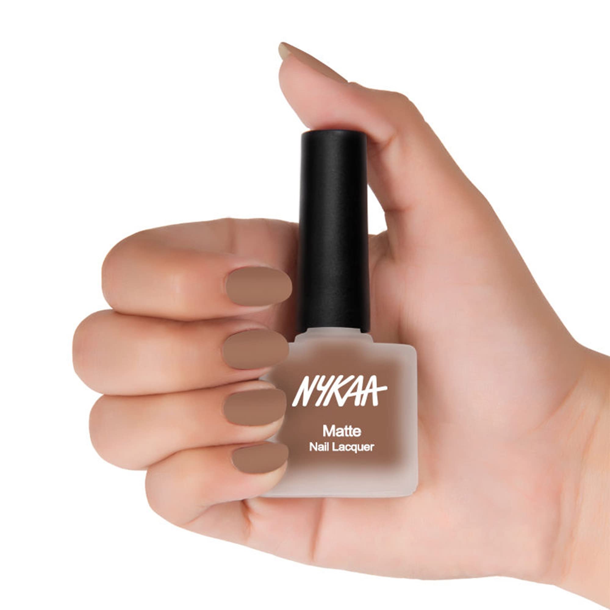 Nykaa Nude Matte Nail Enamel Polish - (French Toast 158) - nail polish with long lasting colour, rich pigment, one stroke application(9ml)