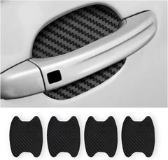 Blilo 4PCS Car Door Handle Sticker, Carbon Fiber Anti-Scratches Car Door Cup Protector, Non-Marking Auto Door Handle Protective Film, Universal for Most Car Handles (Black/4PCS)