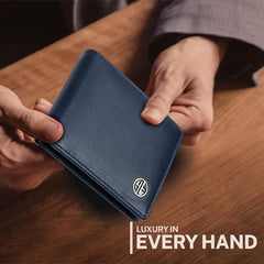 HAMMONDS FLYCATCHER Genuine Leather Wallet for Men, RFID Protected Leather Purse for Men, Money Purse for Men, Bi-Fold Wallet, 4 Card Slots, Coin Pocket, Hidden Pockets - Royal Blue