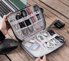 Electronics Travel Bag Organizer - Portable USB Cords Organizer Bag - Storage Bag for Cables, Power Bank, Hard Disk - Pasit Waterproof - Cable Organizer Bag for Electronic Accessories - Blue