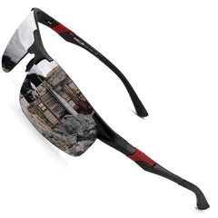 PUKCLAR Mens Driving Sunglasses Polarized Sports Sunglasses Al-Mg Metal Frame Cycling Fishing Golf Goggles