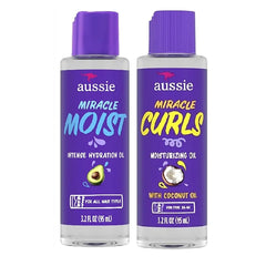 Aussie Miracle Moist Hair Oil, Intense Hydration Treatment with Jojoba, Coconut and Avocado Oil, 3.2 fl oz Bundle Pack