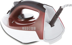Black & Decker 1600w 300ml steam iron, ceramic coated soleplate with anti calc, drip, self clean and auto shutoff, removes stubborn creases quickly easily