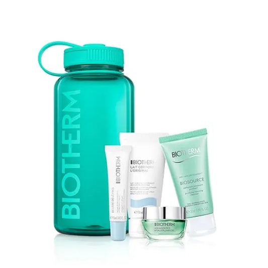 Biotherm The Drop Aqua Drop for Women, Skin and Body Hydration Essentials for Normal to Oily Skin, Packed in a 1L Recycled, Reusable Plastic Water Bottle, With 4 Body and Skincare Products