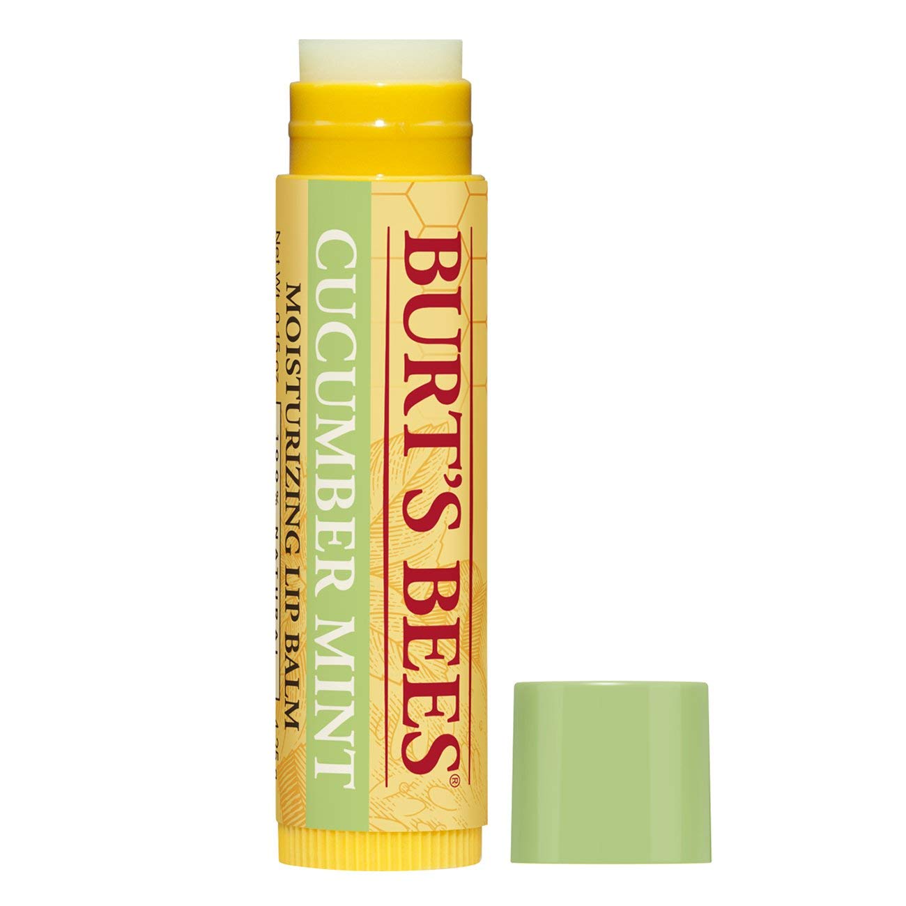 Burt's Bees 100% natural moisturizing lip balm, cucumber mint with beeswax, 2 Count