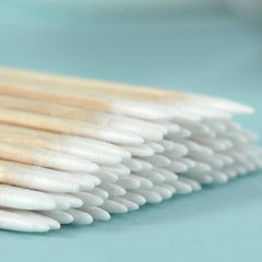 MOCUI Pointed Tip Cotton Swabs, 100 Count Precision Cotton Buds for Makeup, Organic Pointed Microblading Cotton Tips Cosmetic Applicator Sticks for Nails, Tattoo, Daily Cleaning