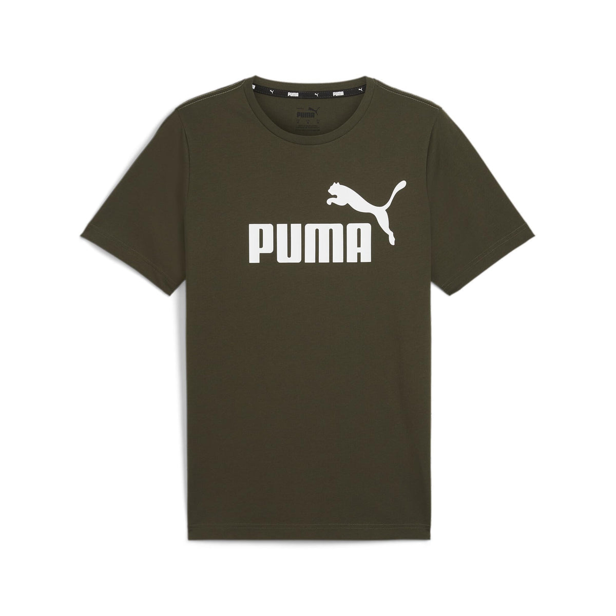 PUMA unisex-adult ESS Logo Tee (s) Tees - Dark Olive