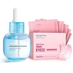 ZealSea Hyaluronic Acid Serum and Eye Patches Bundle