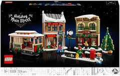 LEGO 10308 Icons Holiday Main Street, Winter Christmas Village Model Building Set with Tram, Shops, Accessories and Festive Decorations, Collectible Gift Idea for Her & Him