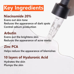 ISNTREE Hyper Niacinamide 20 Serum 20ml | 10x Hyaluronic Acid | Helps Minimize Enlarged Pores | Even Skin Tone