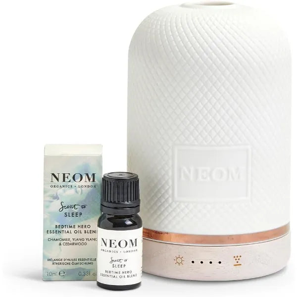 NEOM Wellness Pod Electronic Diffuser & Chamomile, Ylang Ylang & Cedarwood Essential Oil Blend, 10ml